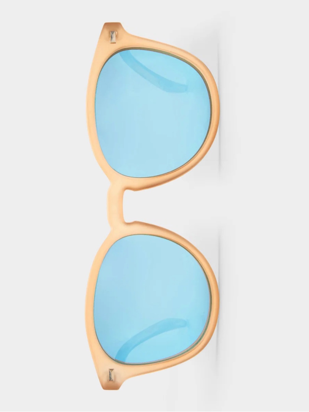 Le Specs Bandwagon Matte Stone Frame Sunglasses with Ice Blue Lenses